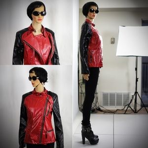 GAMISS FAUX LEATHER JACKET